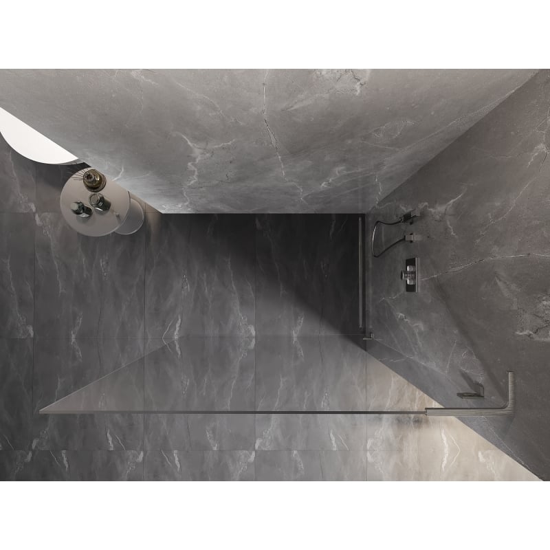 Mexen Lunar L paroi de douche Walk-in droite 70 x 200 cm, transparent 8 mm, nickel brossé - 830L-070-000-97-00-P
