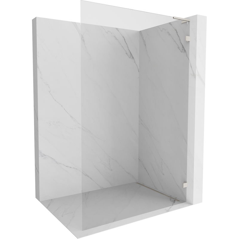 Mexen Lunar L paroi de douche Walk-in droite 80 x 200 cm, transparent 8 mm, nickel brossé - 830L-080-000-97-00-P