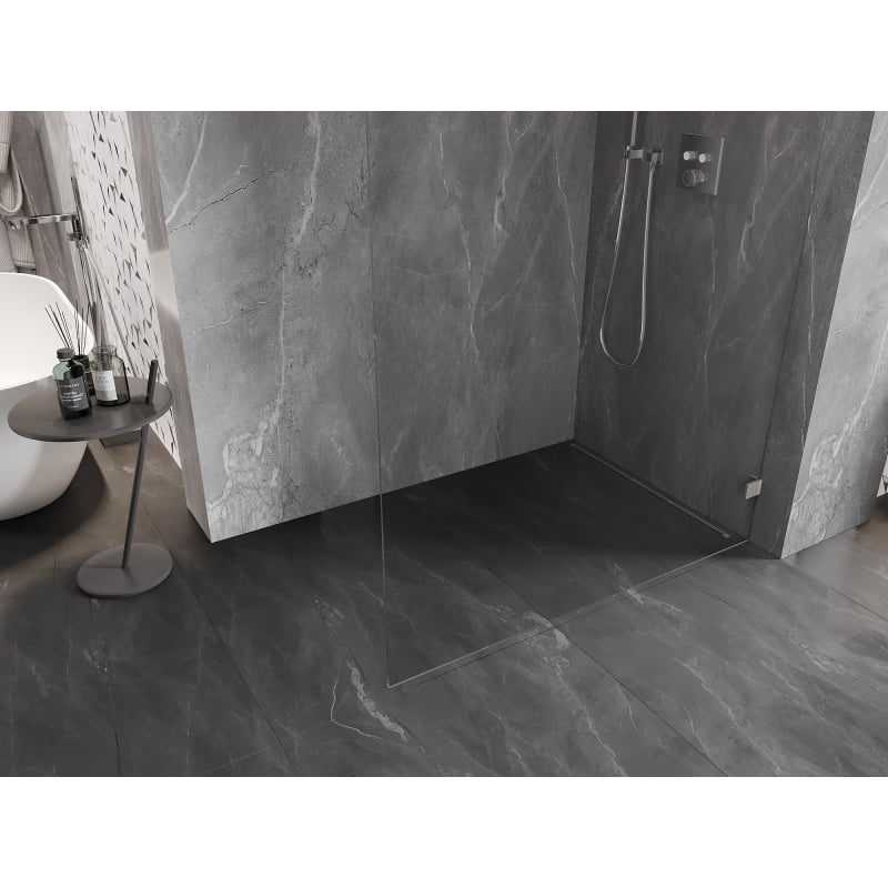 Mexen Lunar L paroi de douche Walk-in droite 110 x 200 cm, transparent 8 mm, nickel brossé - 830L-110-000-97-00-P
