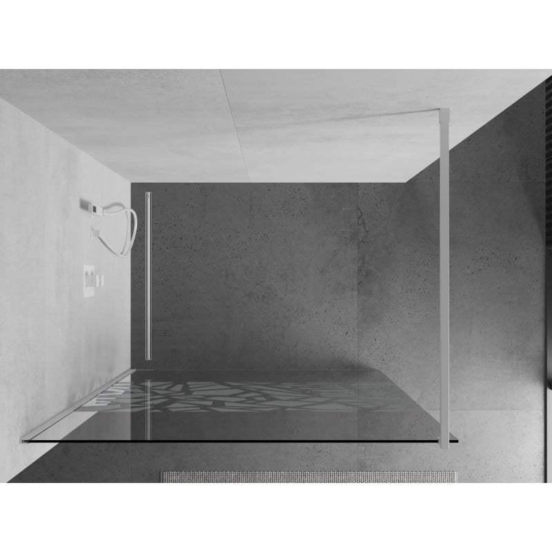 Mexen Kioto paroi de douche Walk-in 100 x 200 cm, motif blanc 8 mm, blanc - 800-100-101-20-85