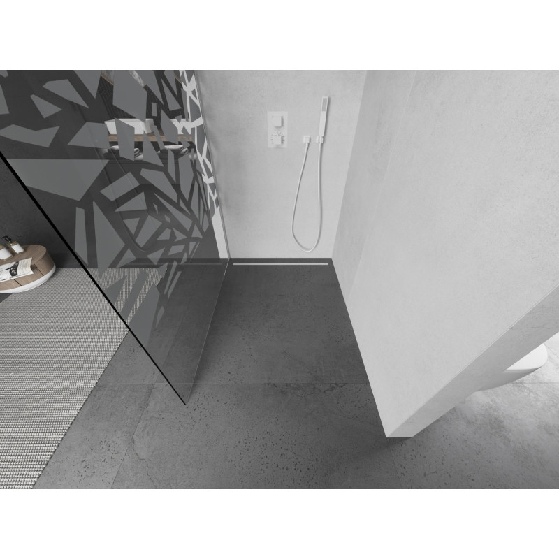 Mexen Kioto Paroi de douche Walk-in 110 x 200 cm, motif blanc 8 mm, blanche - 800-110-101-20-85