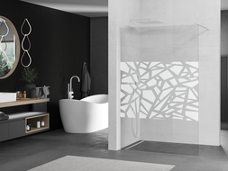 Mexen Kioto paroi de douche 110 x 200 cm, transparent/Design blanc 8 mm, Blanc - 800-110-101-20-85