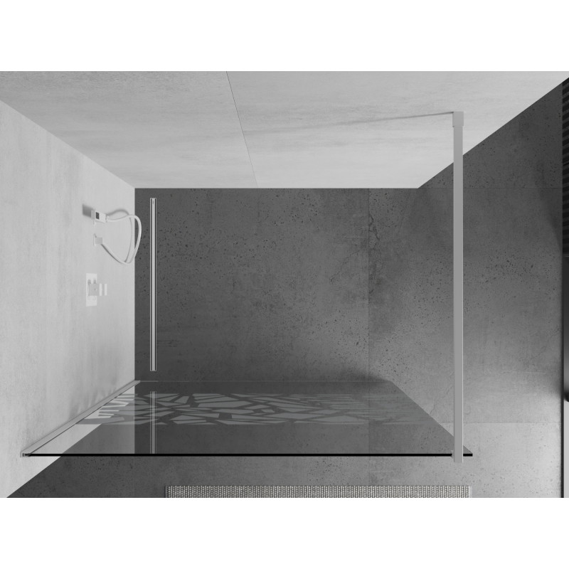 Mexen Kioto Paroi de douche Walk-in 110 x 200 cm, motif blanc 8 mm, blanche - 800-110-101-20-85