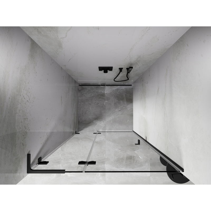 Mexen Lunar L porte de douche pivotante gauche 70 cm, transparent, gun metal - 834L-070-000-95-00-L