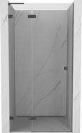 Mexen Lunar L porte de douche pivotante gauche 75 cm, transparent, métal canon - 834L-075-000-95-00-L