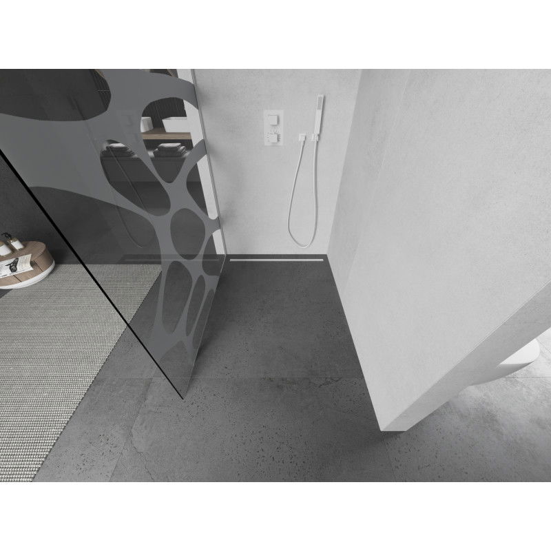 Mexen Kioto paroi de douche Walk-in 70 x 200 cm, vague blanche 8 mm, blanc - 800-070-101-20-97