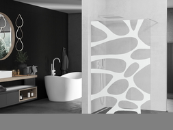 Mexen Kioto paroi de douche 70 x 200 cm, transparent/Design blanc 8 mm, Blanc - 800-070-101-20-97