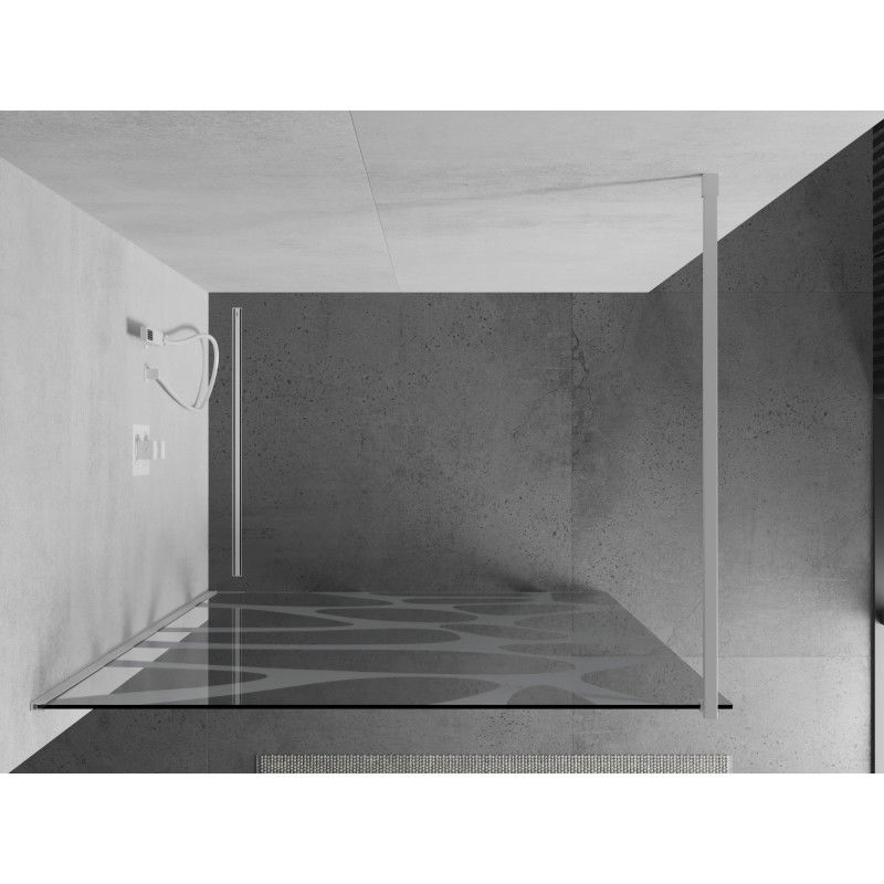 Mexen Kioto paroi de douche Walk-in 80 x 200 cm, vague blanche 8 mm, blanche - 800-080-101-20-97