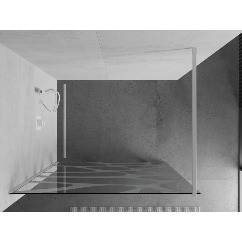 Mexen Kioto Paroi de douche Walk-in 90 x 200 cm, vague blanche 8 mm, blanche - 800-090-101-20-97