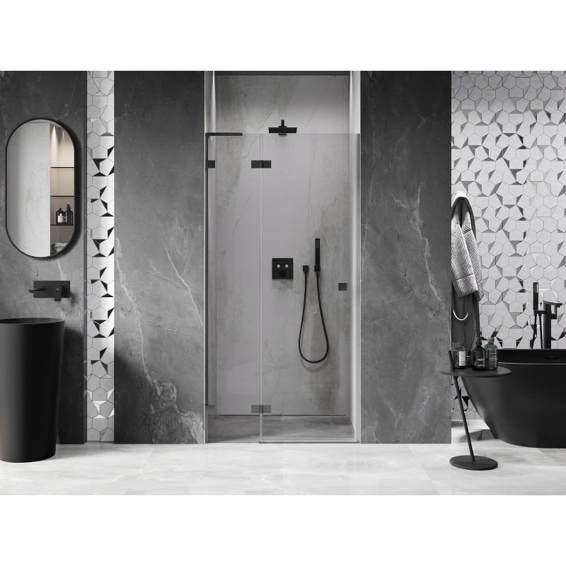 Mexen Lunar L porte de douche pivotante gauche 120 cm, transparent, métal canon - 834L-120-000-95-00-L