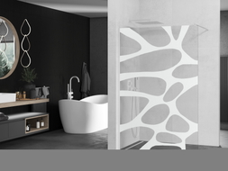 Mexen Kioto paroi de douche Walk-in 110 x 200 cm, vague blanche 8 mm, blanche - 800-110-101-20-97