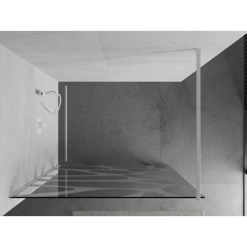 Mexen Kioto paroi de douche Walk-in 110 x 200 cm, vague blanche 8 mm, blanche - 800-110-101-20-97