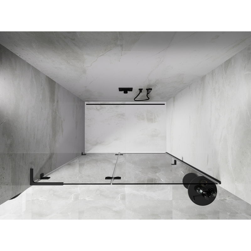 Mexen Lunar L porte de douche pivotante gauche 130 cm, transparent, gun metal - 834L-130-000-95-00-L