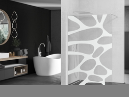 Mexen Kioto paroi de douche Walk-in 120 x 200 cm, vague blanche 8 mm, blanche - 800-120-101-20-97