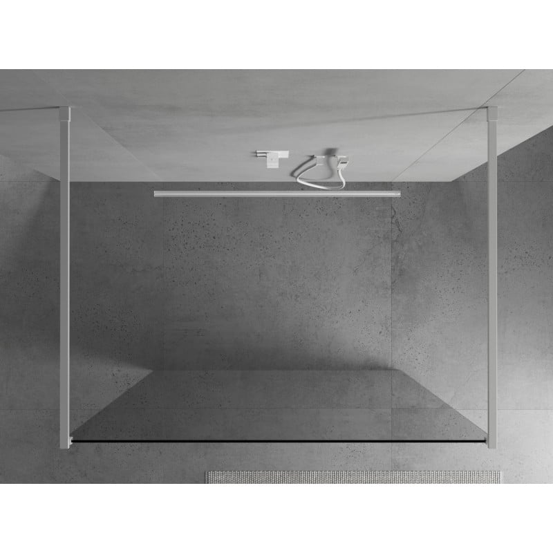 Mexen Kioto paroi de douche autoportante 130 x 200 cm, transparent 8 mm, blanc - 800-130-002-20-00