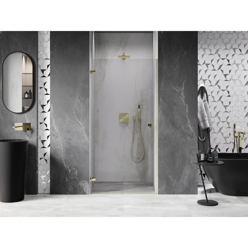 Mexen Lunar-B porte de douche pivotante gauche 95 cm, transparent, doré - 832-095-000-50-00-L