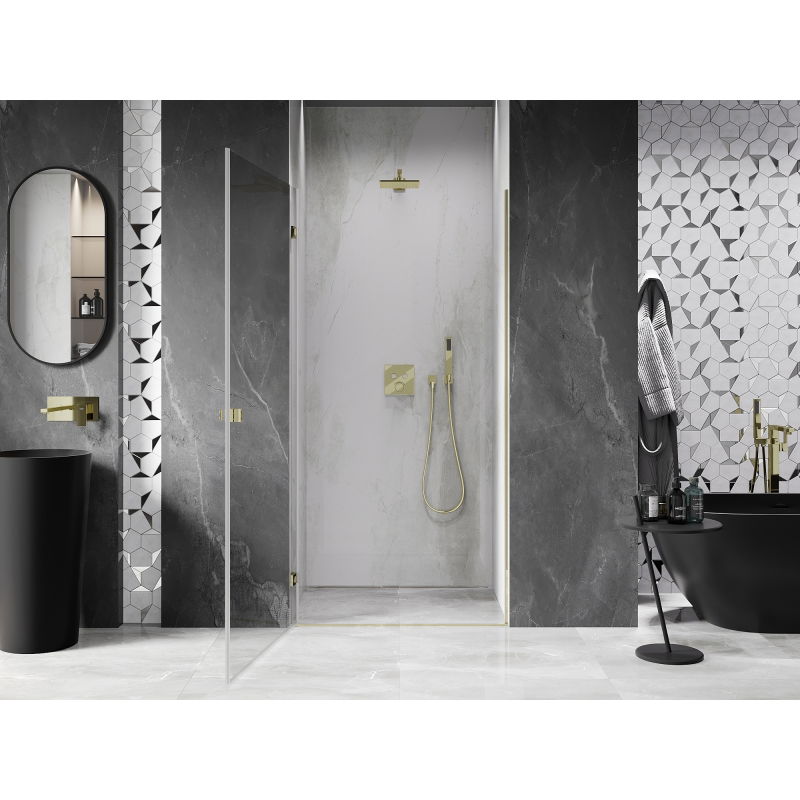 Mexen Lunar-B porte de douche pivotante gauche 100 cm, transparent, doré - 832-100-000-50-00-L