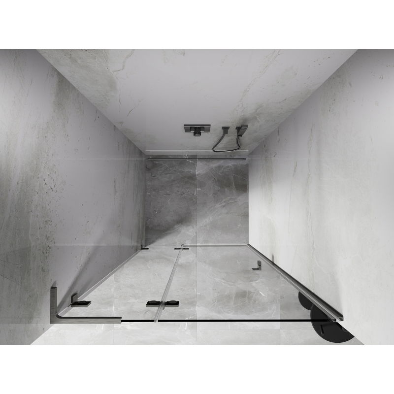 Mexen Lunar L porte de douche pivotante gauche 95 cm, transparent, nickel brossé - 834L-095-000-97-00-L