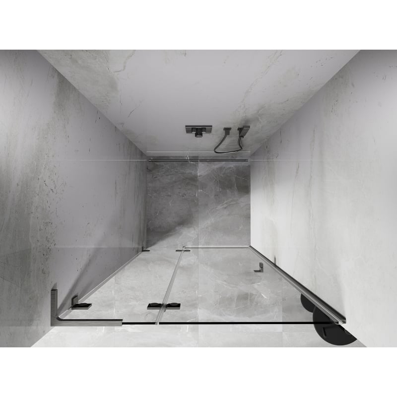 Mexen Lunar L porte de douche pivotante gauche 100 cm, transparent, nickel brossé - 834L-100-000-97-00-L