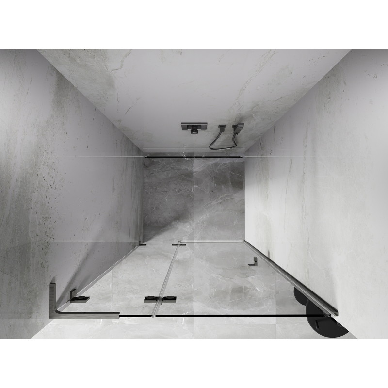 Mexen Lunar L porte de douche pivotante gauche 115 cm, transparent, nickel brossé - 834L-115-000-97-00-L