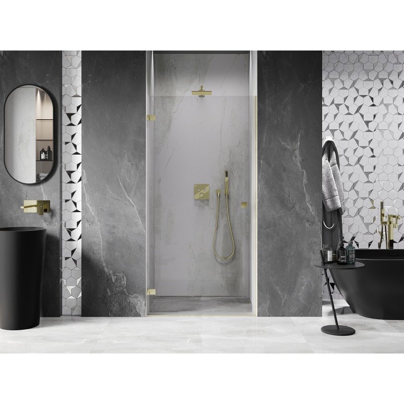 Mexen Lunar-B porte de douche pivotante gauche 65 cm, transparent, or brossé - 832-065-000-55-00-L