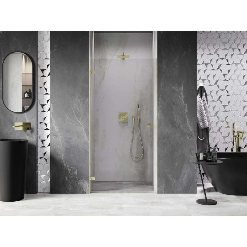 Mexen Lunar-B porte de douche pivotante gauche 85 cm, transparent, doré brossé - 832-085-000-55-00-L