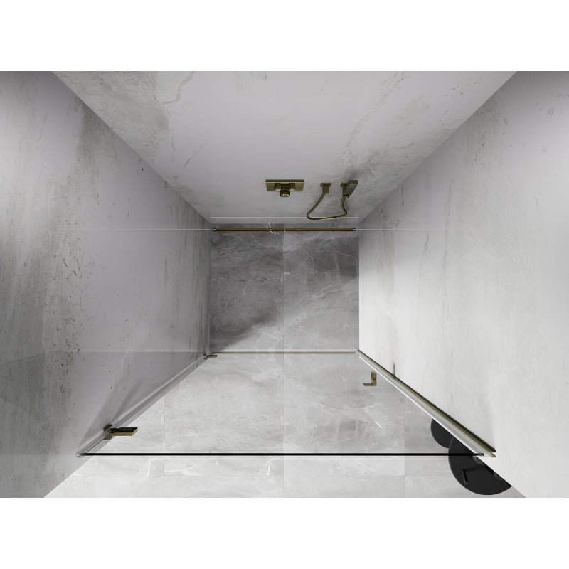Mexen Lunar-B porte de douche pivotante gauche 85 cm, transparent, doré brossé - 832-085-000-55-00-L