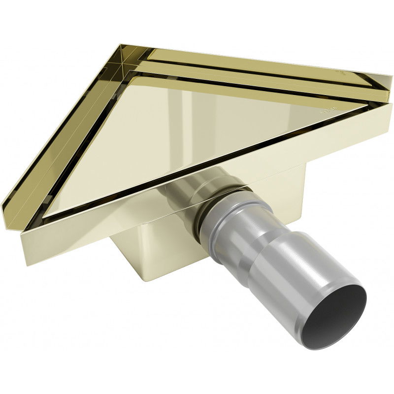 Mexen Flat drain de sol triangulaire 20 x 20 cm, doré - 1510320