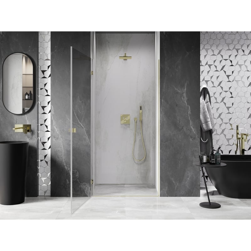 Mexen Lunar-B porte de douche pivotante gauche 95 cm, transparent, or brossé - 832-095-000-55-00-L