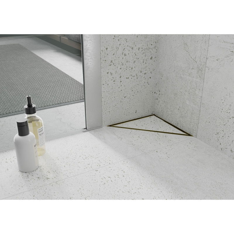 Mexen Flat-T M13 grille de sol triangulaire 20 x 20 cm, doré - 1510320