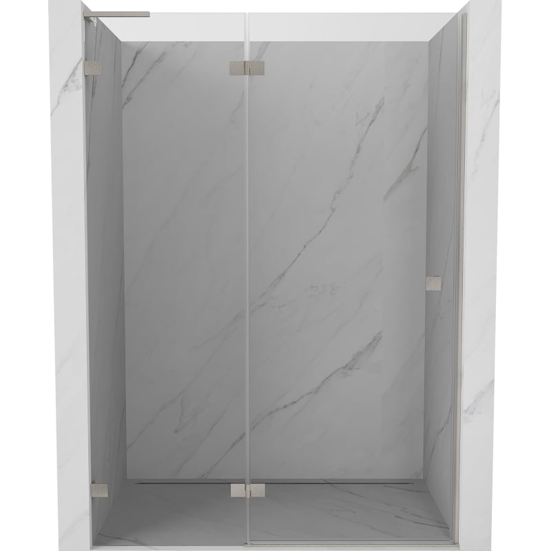 Mexen Lunar L porte de douche pivotante gauche 135 cm, transparent, nickel brossé - 834L-135-000-97-00-L