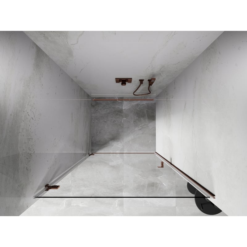Mexen Lunar-B porte de douche pivotante gauche 75 cm, transparent, or rose - 832-075-000-60-00-L