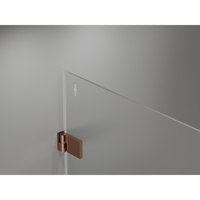 Mexen Lunar-B porte de douche pivotante gauche 90 cm, transparent, or rose - 832-090-000-60-00-L