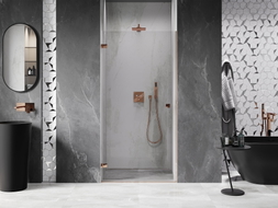Mexen Lunar-B porte de douche pivotante gauche 95 cm, transparent, or rose - 832-095-000-60-00-L