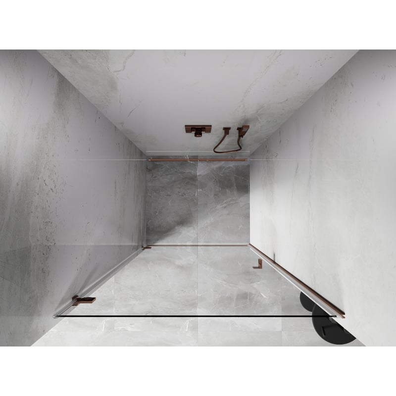 Mexen Lunar-B porte de douche pivotante gauche 70 cm, transparent, cuivre brossé - 832-070-000-65-00-L