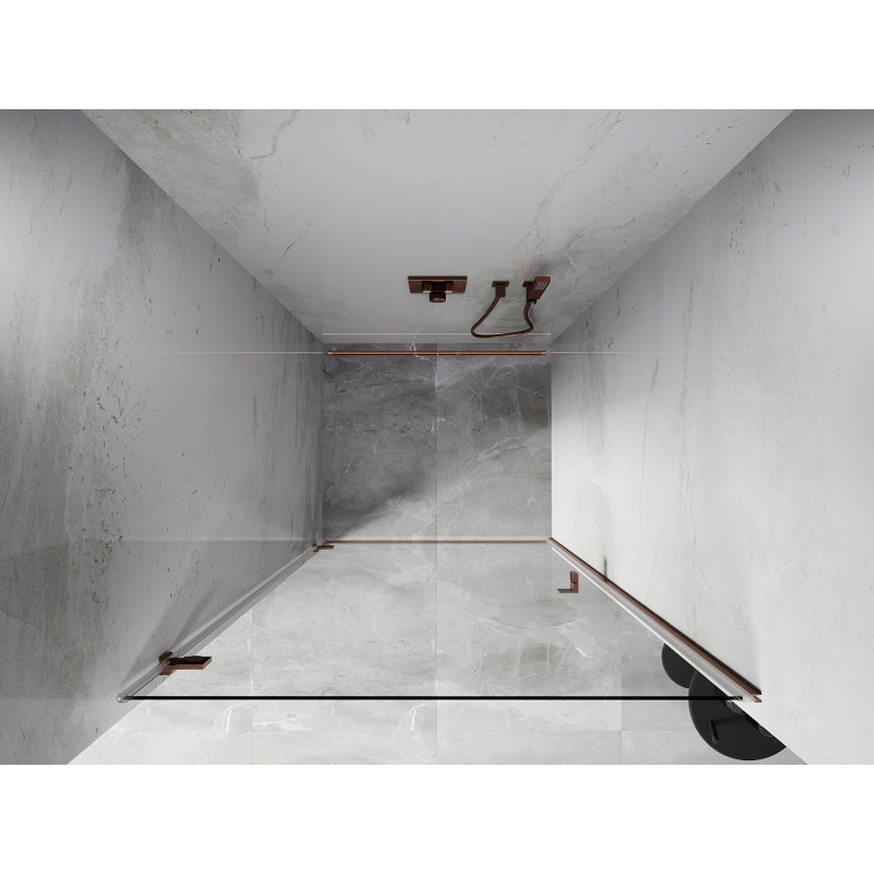 Mexen Lunar-B porte de douche pivotante gauche 90 cm, transparent, cuivre brossé - 832-090-000-65-00-L