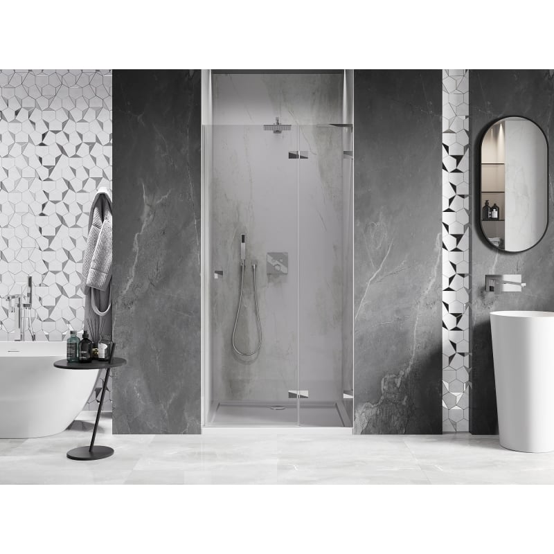 Mexen Lunar L porte de douche pivotante droite 75 cm, transparent, chrome - 834L-075-000-01-00-P