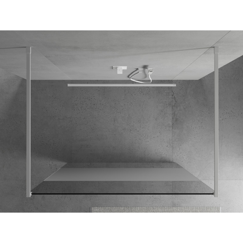 Mexen Kioto paroi de douche autoportante 120 x 200 cm, transparent/givre 8 mm, blanc - 800-120-002-20-35