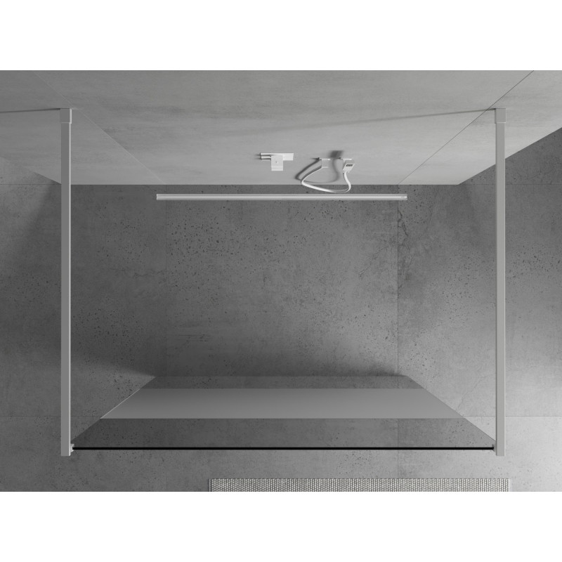 Mexen Kioto paroi de douche autoportante 120 x 200 cm, transparent/givre 8 mm, blanche - 800-120-002-20-35