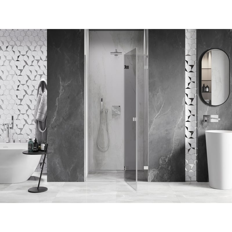 Mexen Lunar L porte de douche pivotante droite 105 cm, transparent, chrome - 834L-105-000-01-00-P