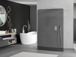 Mexen Kioto paroi de douche autoportante 100 x 200 cm, Graphite 8 mm, Blanc - 800-100-002-20-40
