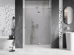 Mexen Lunar L portes de douche pivotantes droite 135 cm, transparentes, chrome - 834L-135-000-01-00-P