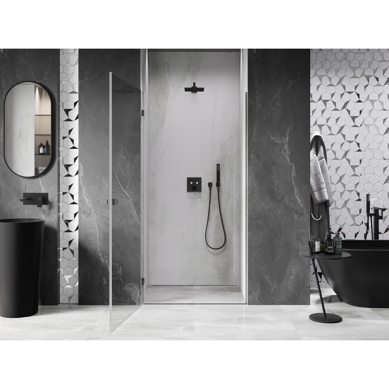 Mexen Lunar-B porte de douche pivotante gauche 60 cm, transparent, gris canon brossé - 832-060-000-66-00-L