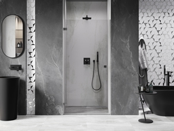 Mexen Lunar-B porte de douche pivotante gauche 65 cm, transparent, gris canon brossé - 832-065-000-66-00-L