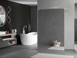 Mexen Kioto paroi de douche autoportante 100 x 200 cm, Miroir 8 mm, Blanc - 800-100-002-20-50