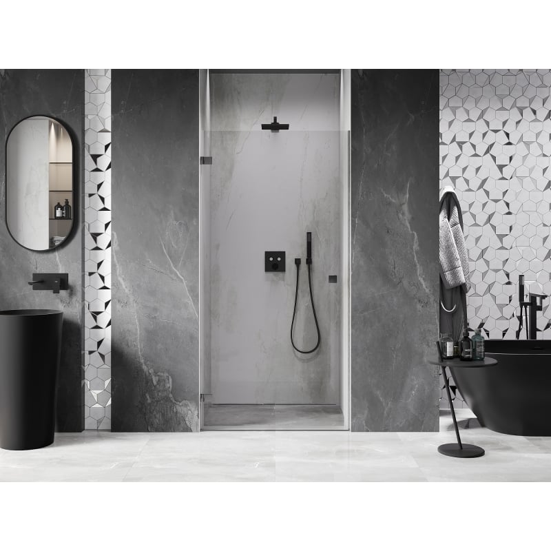 Mexen Lunar-B porte de douche pivotante gauche 95 cm, transparent, gris canon brossé - 832-095-000-66-00-L