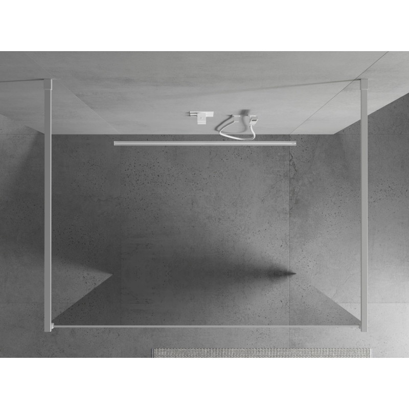 Mexen Kioto paroi de douche autoportante 100 x 200 cm, miroir 8 mm, blanche - 800-100-002-20-50