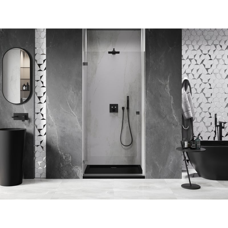 Mexen Lunar-B porte de douche pivotante gauche 100 cm, transparent, gris canon brossé - 832-100-000-66-00-L