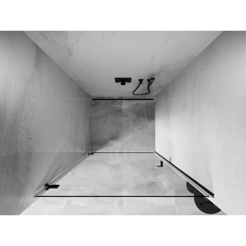 Mexen Lunar-B porte de douche pivotante gauche 85 cm, transparent, noir - 832-085-000-70-00-L