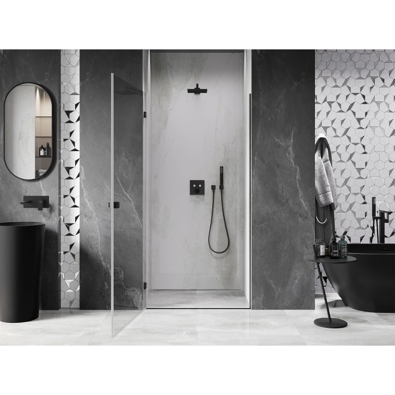Mexen Lunar-B porte de douche pivotante gauche 90 cm, transparent, noir - 832-090-000-70-00-L